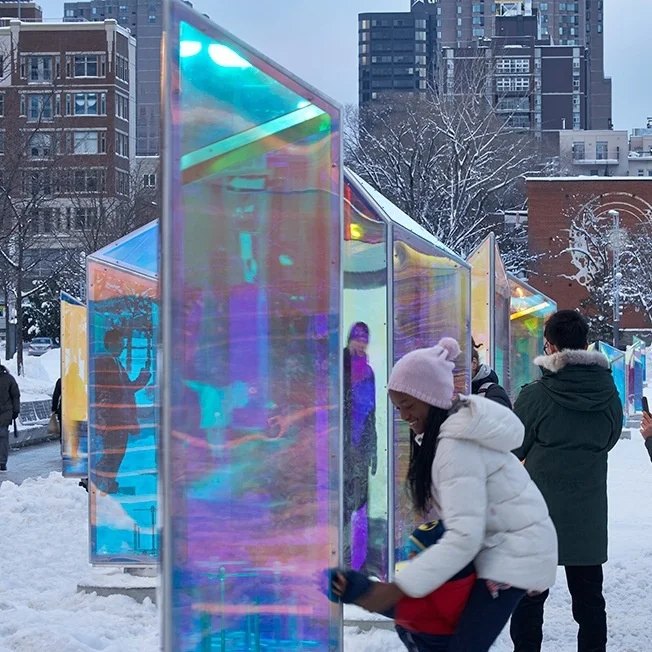 Royal Glory 3M Quality 70 Microns Self Adhesive Dichroic Iridescent Window Film for Building Glass and Acrylic