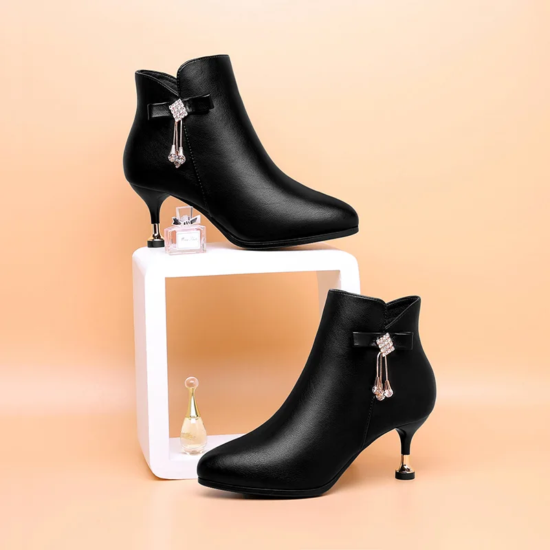 New hot sale Custom Logo Gothic Style Super High Heels Ankle Boots Women Shoes Lace-up Martin Boots dropshipping