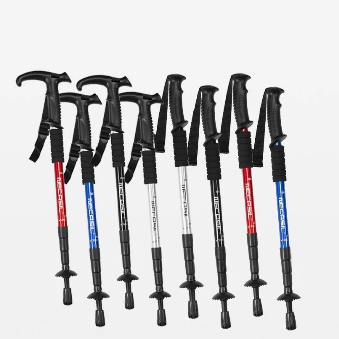 Travel Walking Stick Hiking Aluminum Telescopic Anti Shock Hiking Pole Stick for Camping