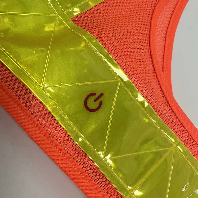 Custom Logo Construction Safety Reflector Vest belt Rechargeable Running Cycling Led Light Flash Reflective Vest