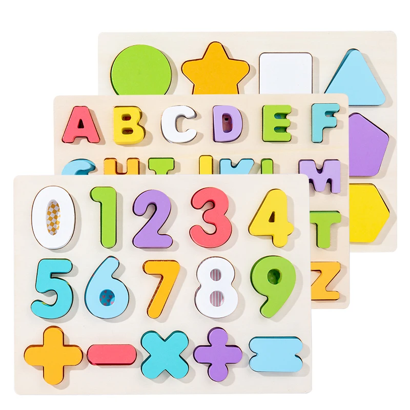 NEW custom Kids Wooden DIY 3D Puzzle Jigsaw board digit baby Toys Children Wood toddler alphabet puzzle