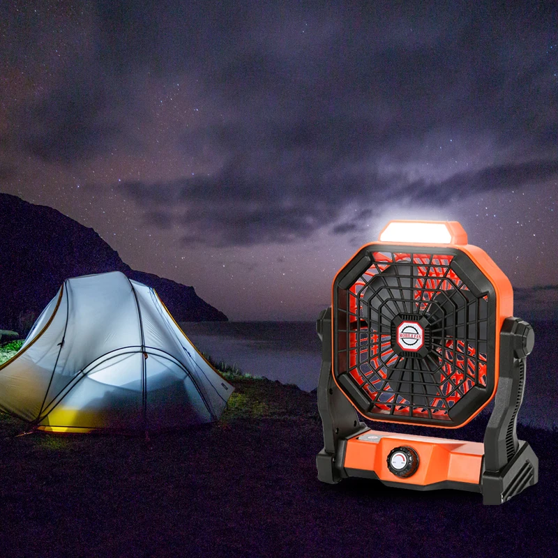Small Outdoor Desk Usb Rechargeable Portable Multifunctional Camping Fan With Light