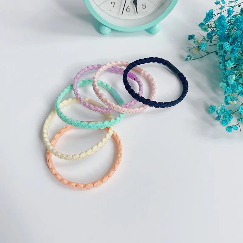 Candy Color Bracelet Hair Ties Braided Ponytail Holders Twisted Elastic Hair Ties