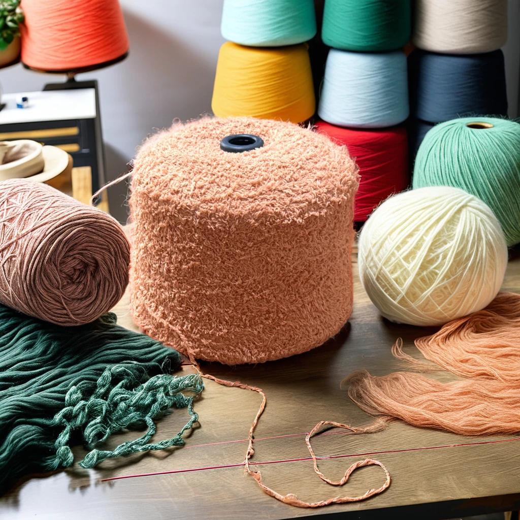 Colored fancy yarn with 8 strands, single-sided semi velvet polyester feather yarn, semi velvet yarn