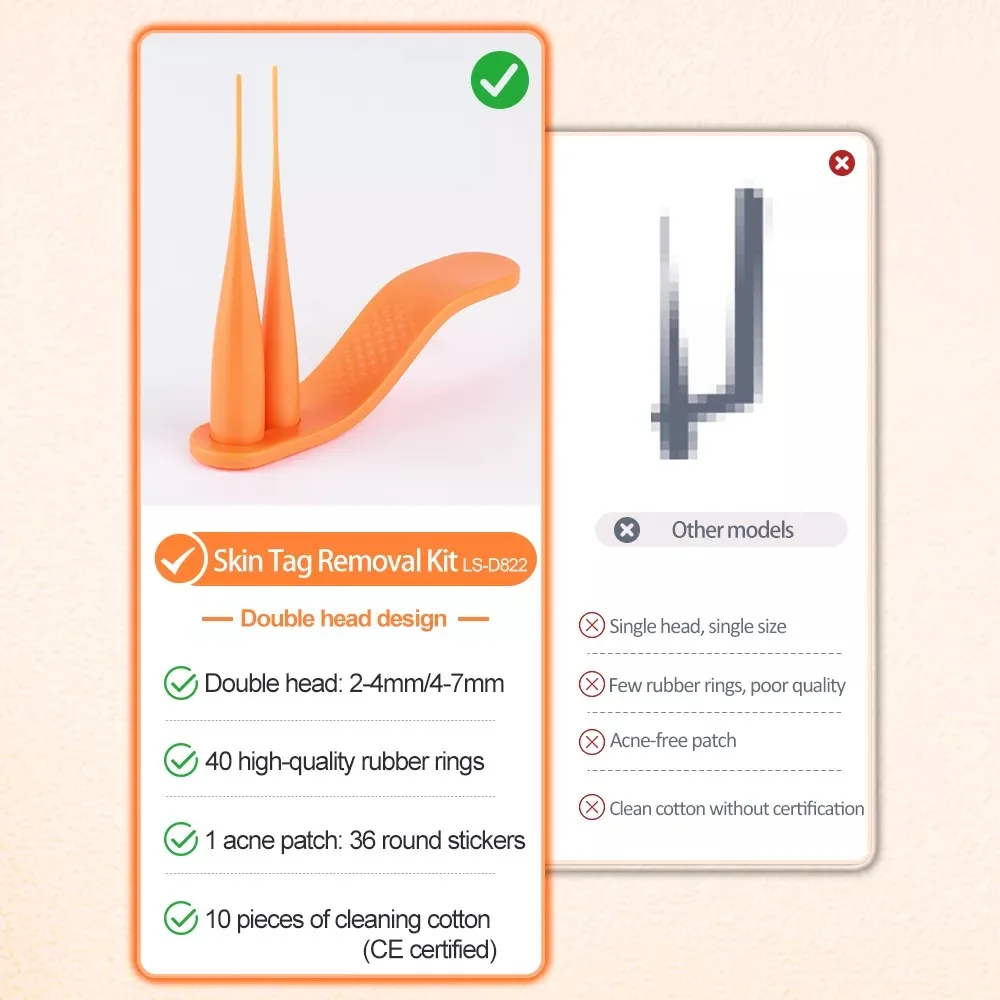 High Quality 2 in 1 Orange Mole Wart Skin Care Home Use  Skin Tag Remover Patches