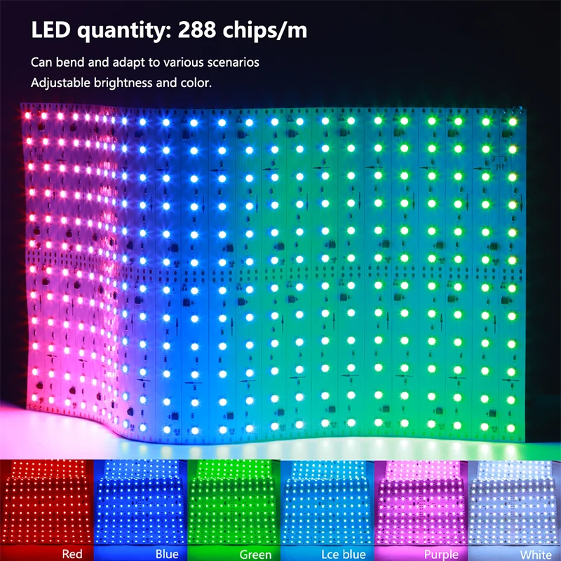 Metalux Customizable RGBIC Smd5050 24v Dream Chasing Dynamic Effect LED Panel Programmable 24V Batten Light High Auto