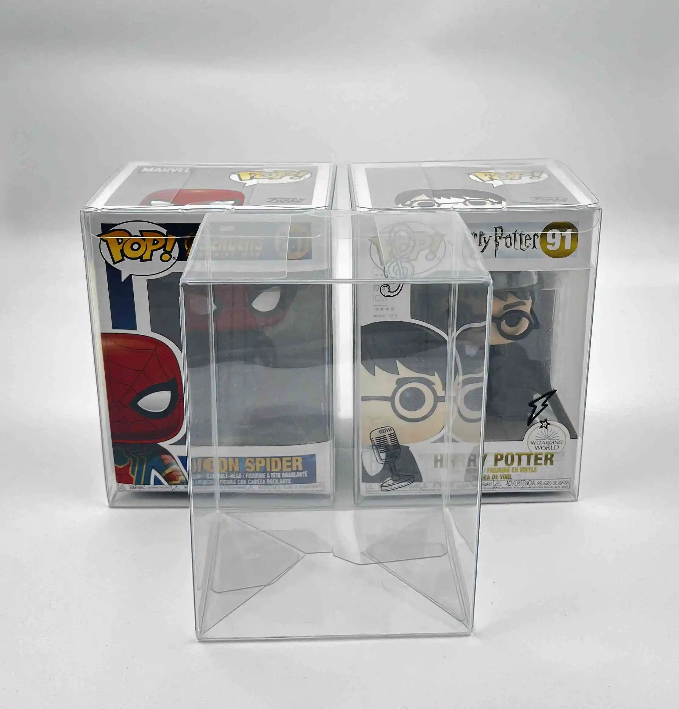 Custom thickness 0.5mm clear acid free acetate PET 4inches toy protector for funko pop box packaging case with auto lock