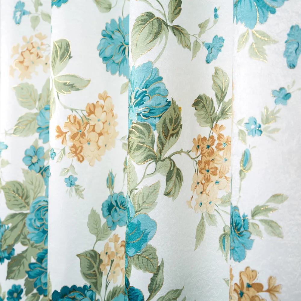 China Factory ready made curtain printed blackout european curtains