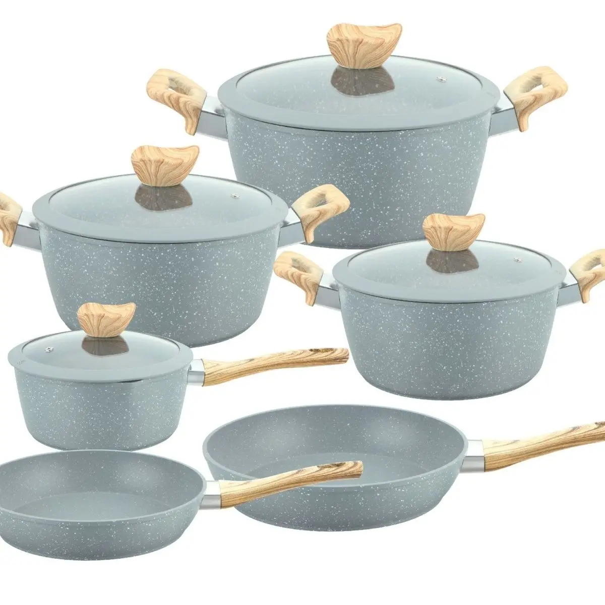 Nonstick Granite Cookware Sets, 10 Pcs Pots and Pans Set, Non Stick Stone Kitchen Cooking utensil Set cookware sets