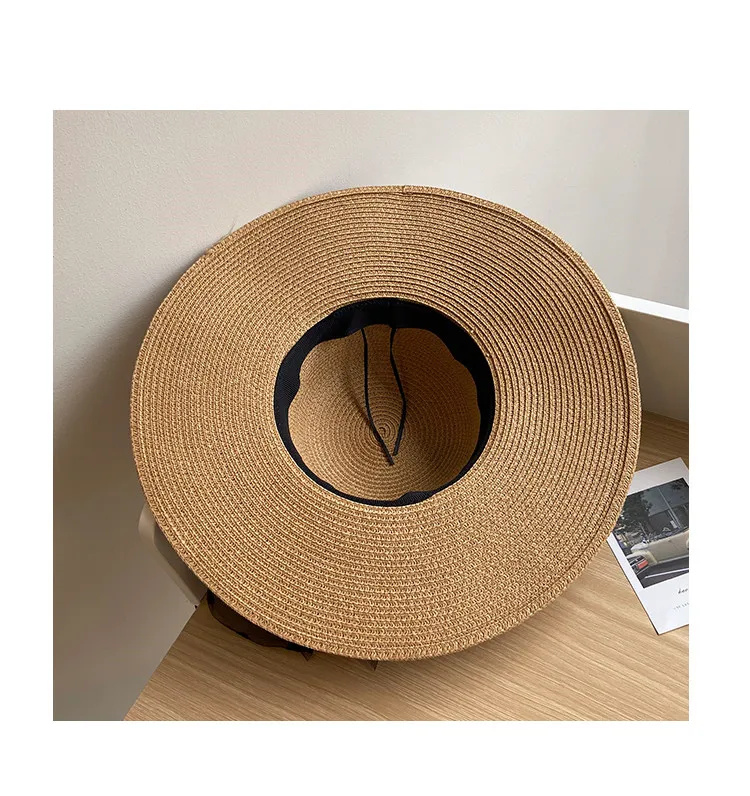 Elegant Outdoor Face Cover Sunshade Wide Brim Sun Hat Lace Beach Straw Hats