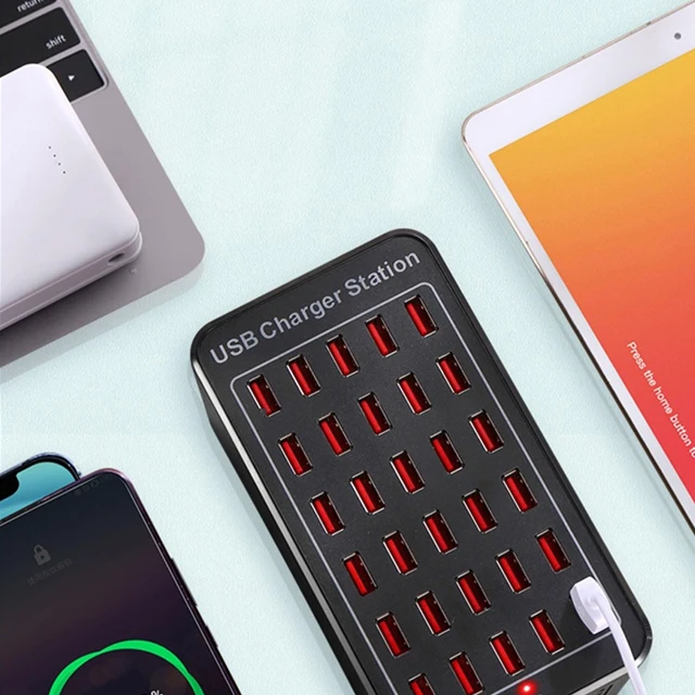 30-портовый USB-зарядный порт семейный USB-порт для нескольких устройств смартфон планшетный ноутбук компьютер с быстрой зарядкой