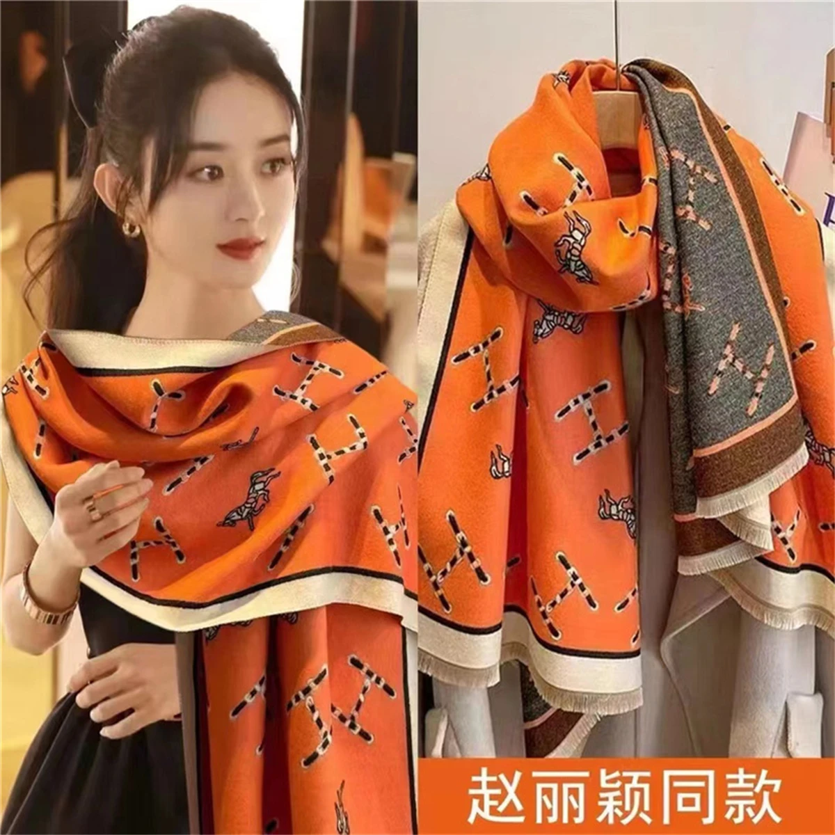 2024 Brand custom new arrivals winter travel scarf Oversize acrylic Knitted wool blend cashmere scarf for women