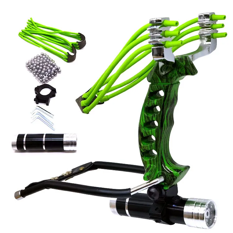 New outdoor stainless steel red laser 6-strand rubber band wrist support hunting shooting slingshot