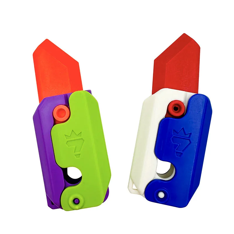 2023 HOT Sale Plastic Anxiety Stress Relief Toy Funny Carrot Knife Toy 3D Printed Folding Fidget Toys for Kids