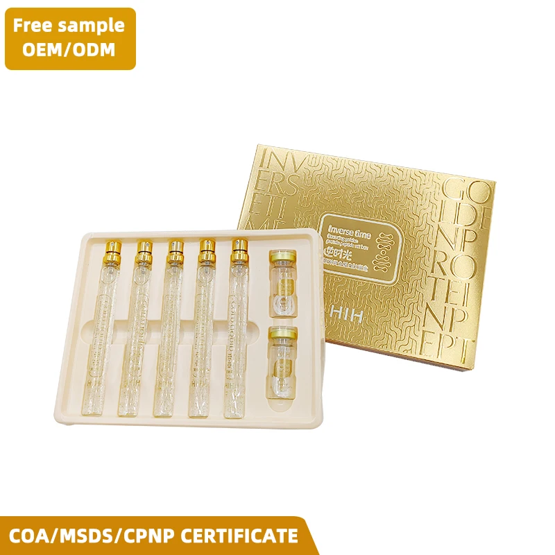 Korean No Needle Facial Gold Elastin Protein Line Serum Soluble Absorbable Silk Protein Tighten Face Lifting Collagen Threads