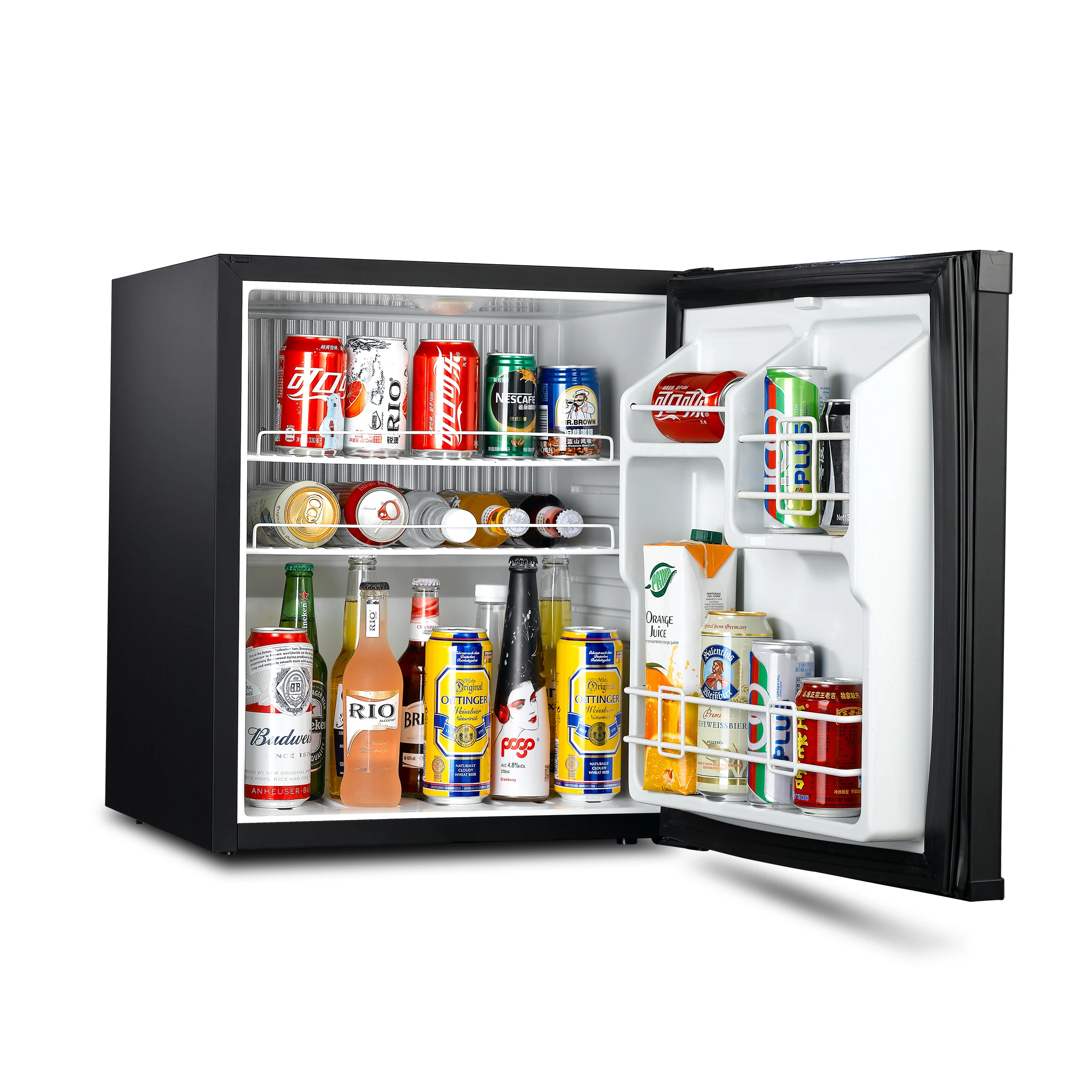 60L No Noise Table Top Mini Bar Refrigerator no noise hotel fridge With No Compressor minibar fridge for hotel