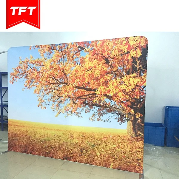 Китайский поставщик, легкая установка, портативный алюминиевый прямой стенд для фона с тканевым натяжением для продажи