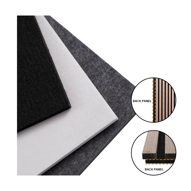 Leveltech Wooden Slat Polyester Acoustic Panels Fireproof Acoustic Slat Wall Panel
