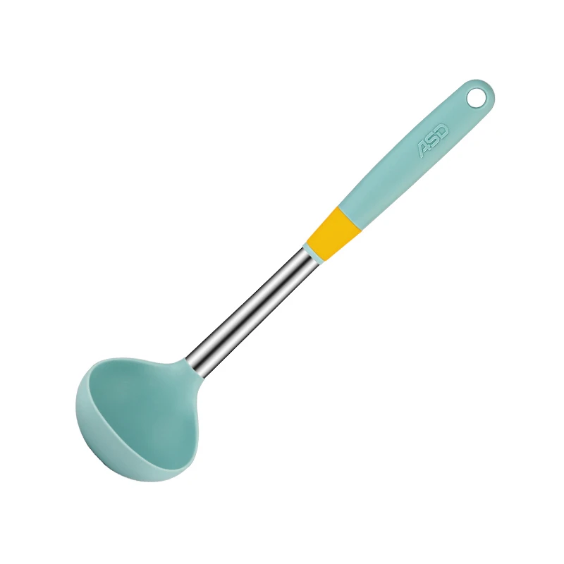 Soup Ladle 2024 Kitchen Gadgets Non-stick Silicone Stainless Steel Kitchenware Utensils Sets Chinese Cooking Tablespoon