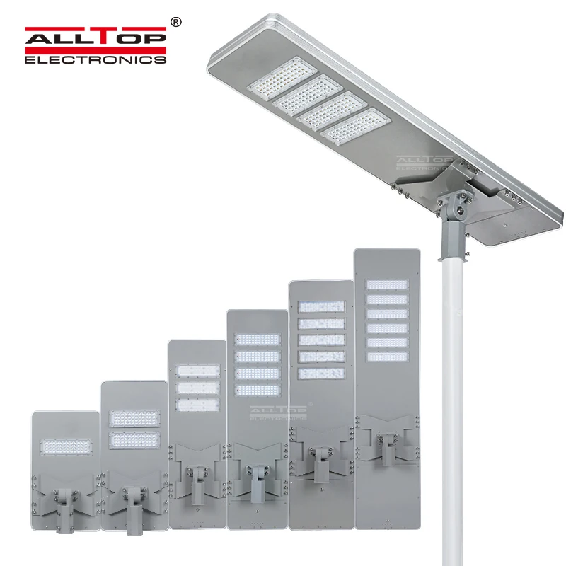 ALLTOP Hot Selling Adjustable SMD Alloy Aluminum 50 100 150 200 250 300 Watt Outdoor All In One LED Solar Streetlight