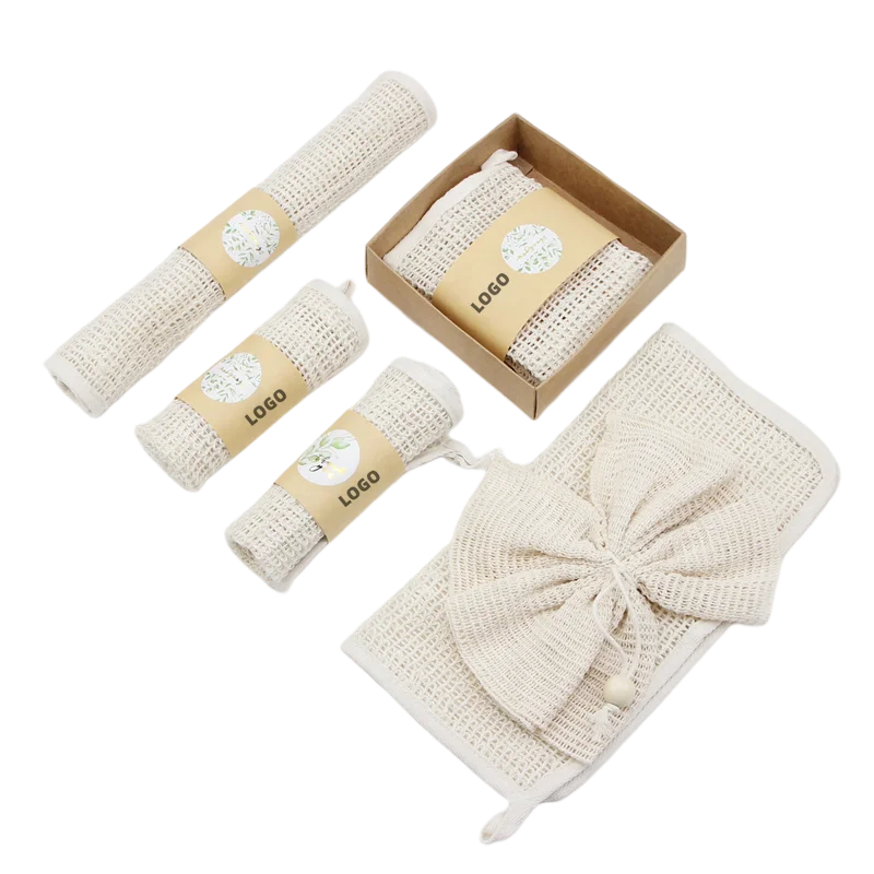 Natural Sisal Washing Eco Friendly Cloth Bathroom Towel Household Muli-Use Wipes Sisal Linen Hemp Cotton Cleaning Washcloth Set