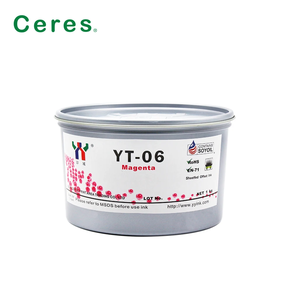 Ceres YT-06 Offset Melamine Soy Ink For yellow cyan black magenta