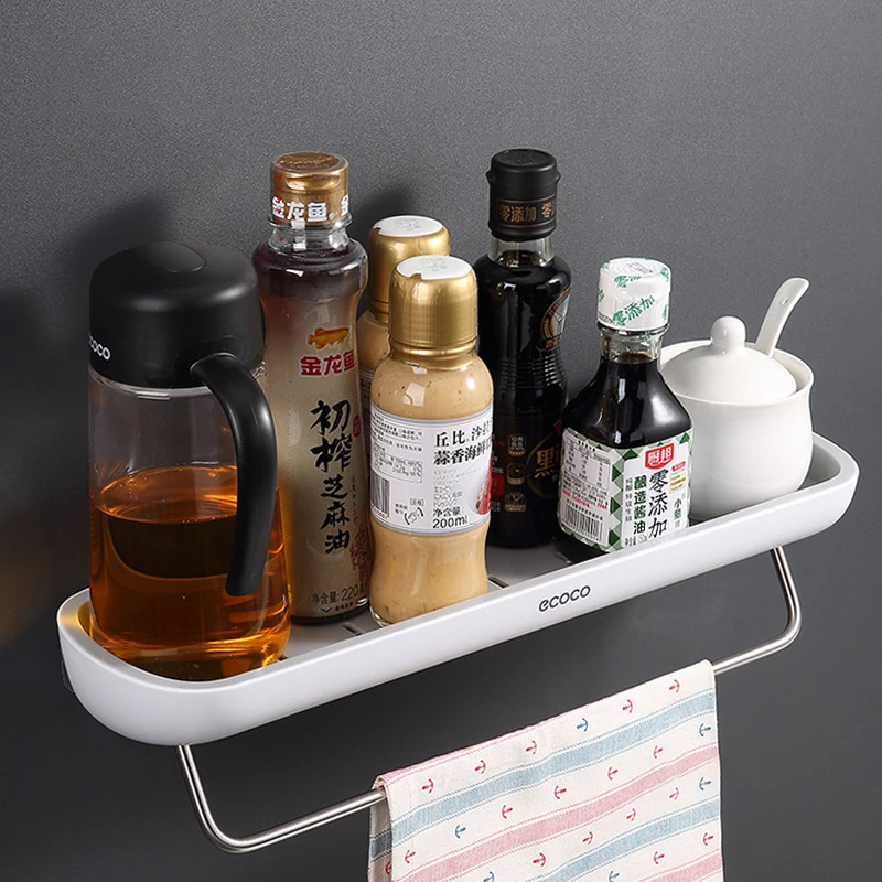
Kitchen Toilet Shelving Home Multipurpose Storage Shelf Rack For Bathroom With Towel Bar 