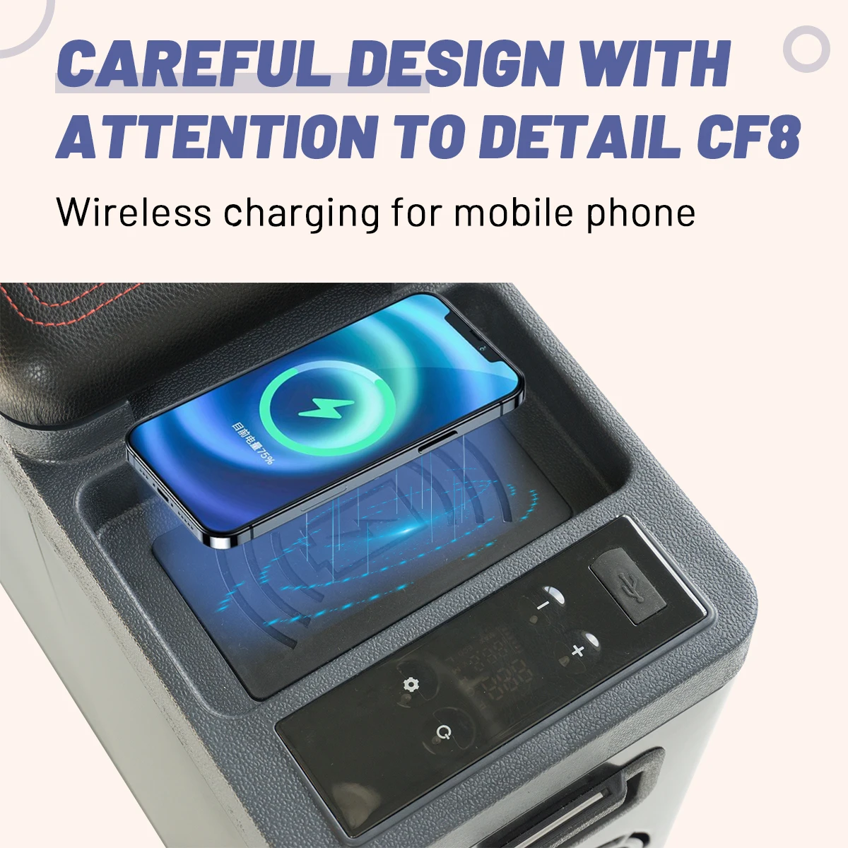 Alpicool CF15 Central Armrest Cooler Box Portable Camping Car fridges Mini Capacity Freezer 12V Dual Use Outdoor Refrigerator