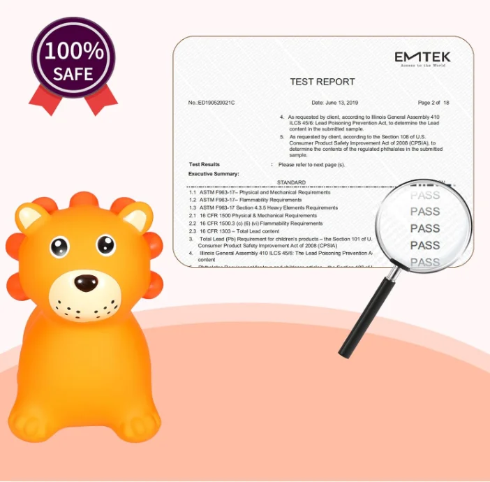 Rubber Colorful Soft Paly OEM ODM Exercise Kids Balance Bouncy Lion Hopper Animal Hopper For Kids