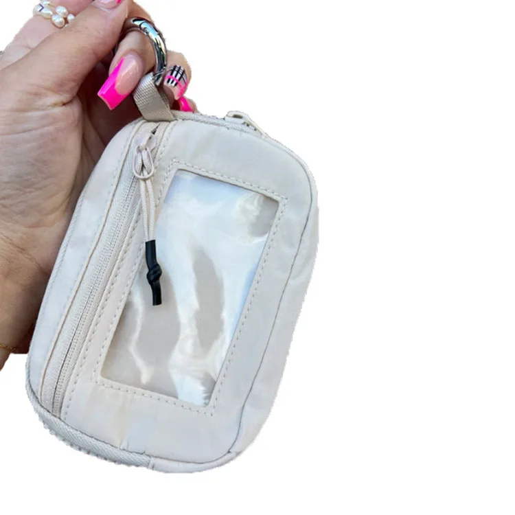 Wholesale Simple Mini Portable Keychains Wallet Id Window Women Zipper Coin Purses