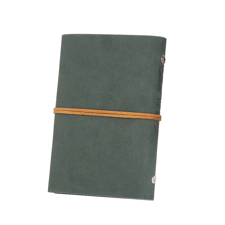 Cute slim leather Loose Leaf Binder Journal Diary Notebook pocket book A6