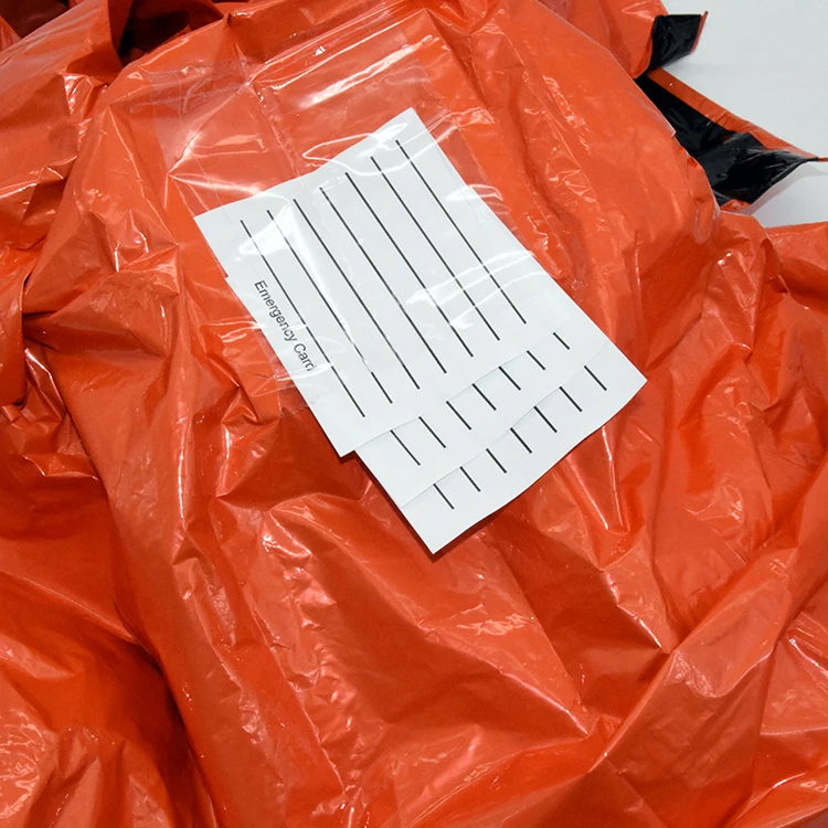 Camping survival kits silver Orange bivvy tear resistance emergency sleeping bag