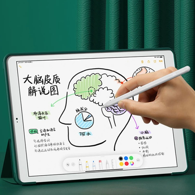 JD12 Anti-mistouch Universal Mobile Phone Tablet Stylus Pen with Battery Display white for ipads