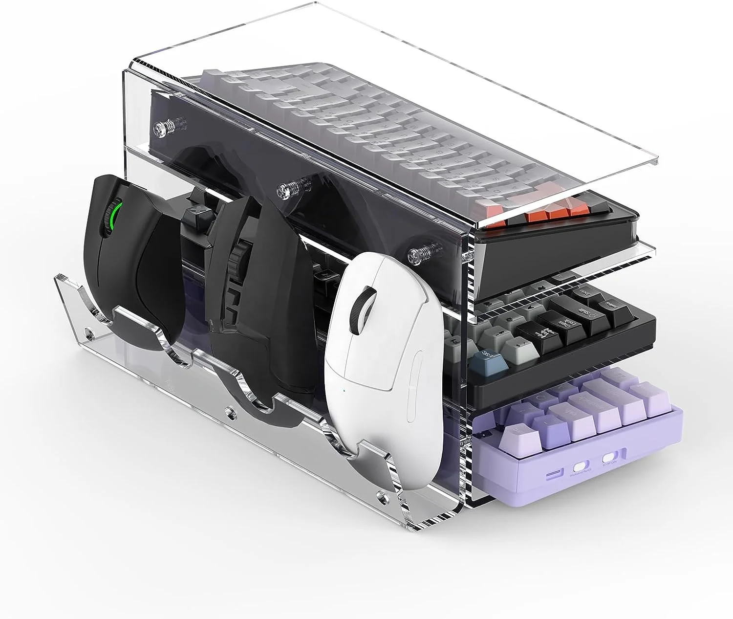 Thickened 3 Layer Desktop Dust proof Price Clear Acrylic Keyboard Mouse Holder Storage Rack