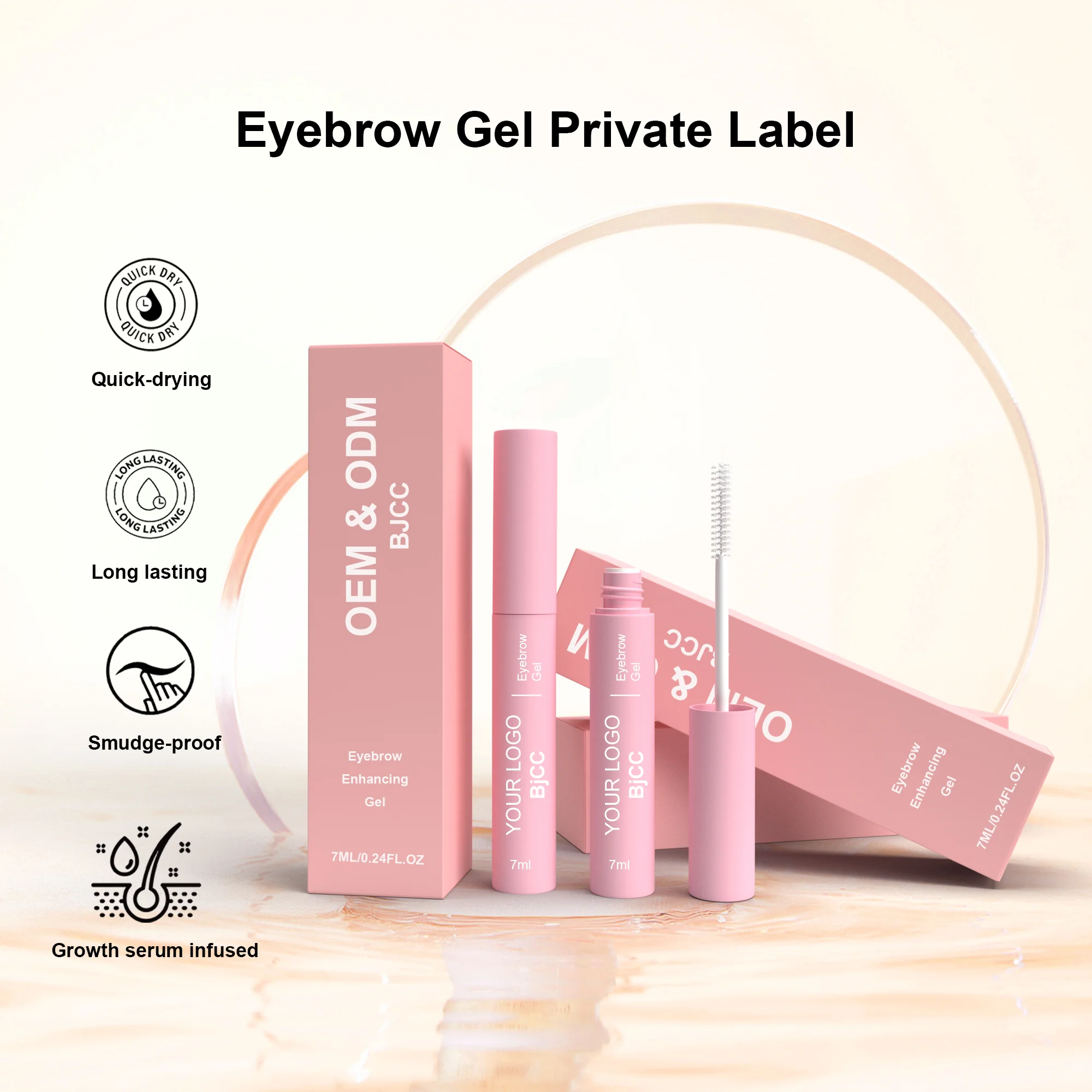 Private Label Cosmetic Empty Tube Containers For Brow Gel Organic Strong Hold Vegan Waterproof Eyebrow Styling Lamination Gel