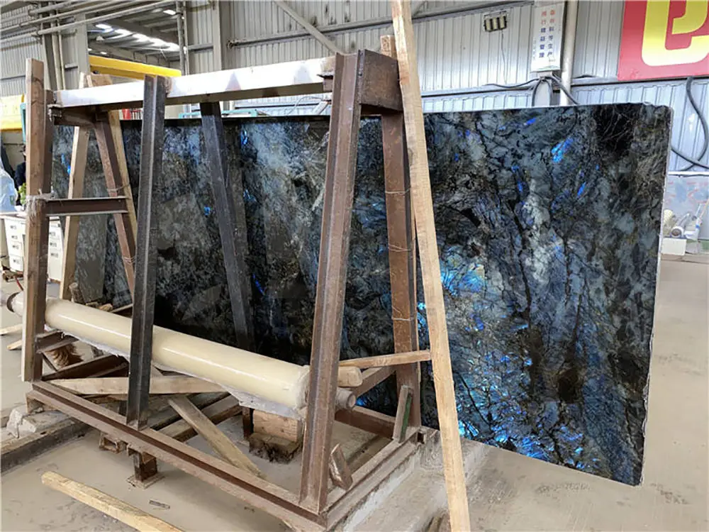 Cut to Size Labrador Labradorite Granite Luxury Stone Blue Jade Kitchen Island Translucent Lemurian Blue Granite Slab Tile