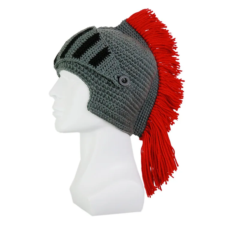 Handmade Knitted Rasta Beanie Hat Winter Warm Beard Hats Funny Beanies original Knight Knit Helmet Hat