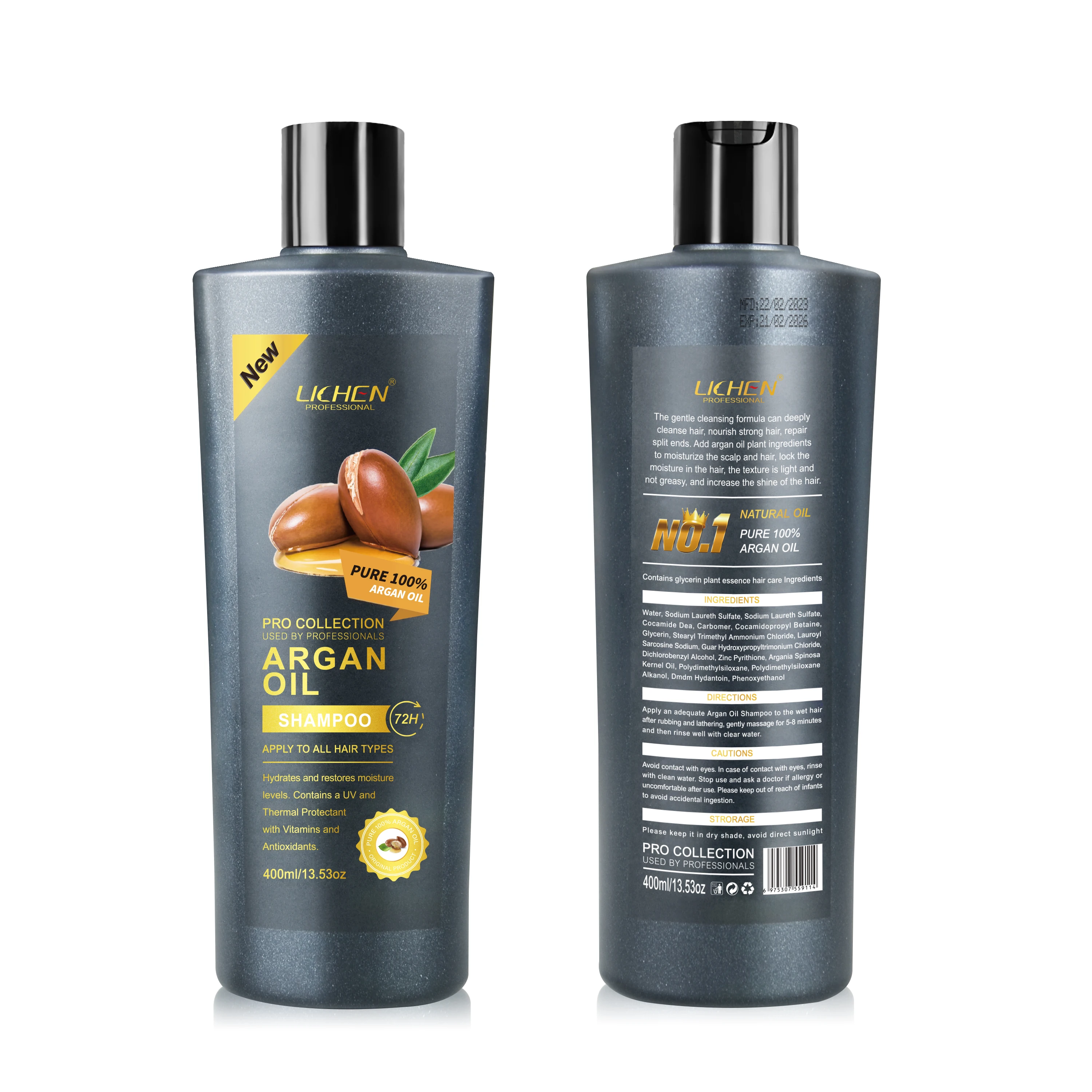 sulfate free clarifying and smoothing shampoo and conditioner natural Organic Moroccan Argan Oil Shampoo