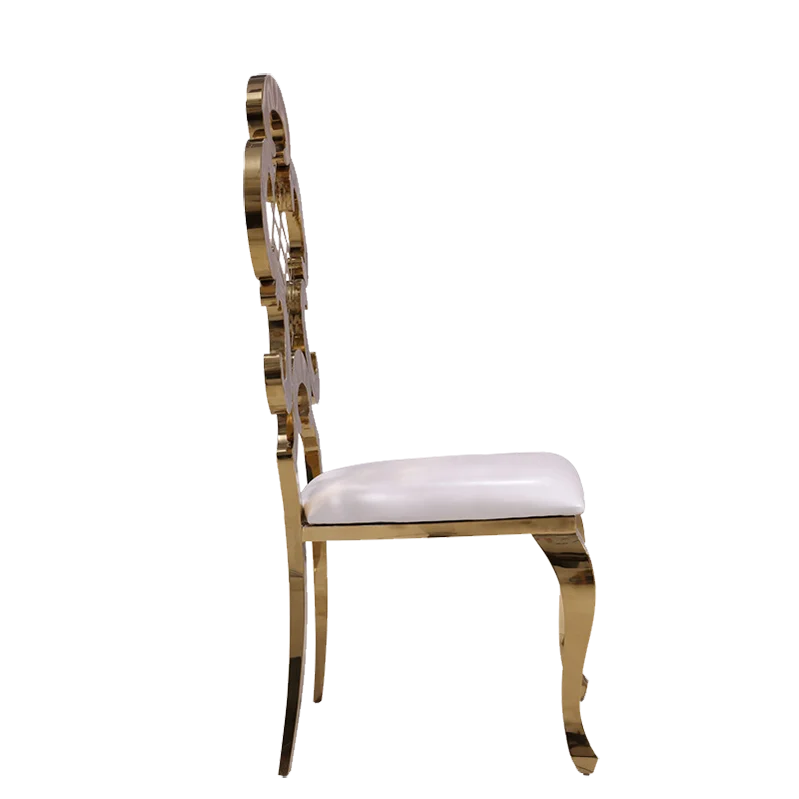 Gold Stackable Hollow Wire Hotel Restaurant Wedding Event Padded Wholesale Banquet Chairs