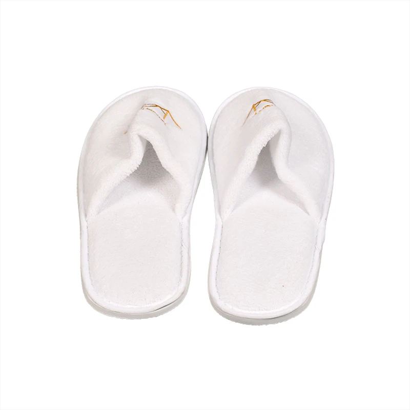 Hot Selling Hotel Supplies Linen Disposable Slippers Coral Fleece Plush Slipper