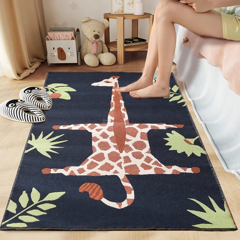 Wholesale New Cartoon Modern Style High Quality Reversable Rug Yarn Dyed Jacquard Kids Room Decor Eco-friendly Kids Play Mat