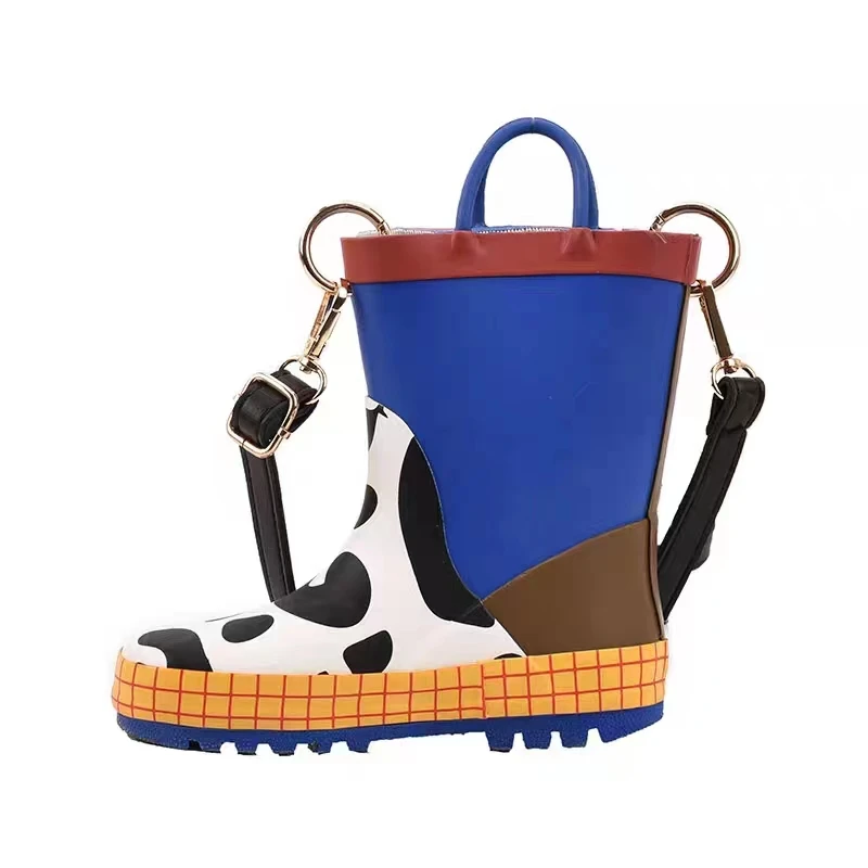 ALL PASS New Personalized design bag 2023 new trendy fashionable children rain shoes phone bag shoes crossbody bag