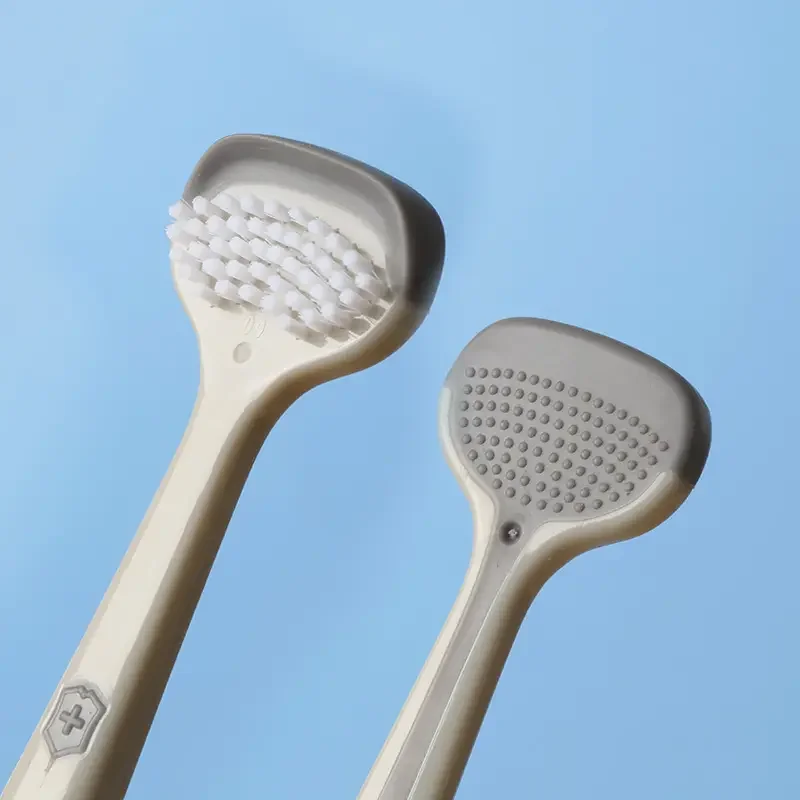 Multifunctional Cheap Tongue Coating Cleaning Brush Food Grade Silicone Tongue cleaner Scraper For Travel Home Use