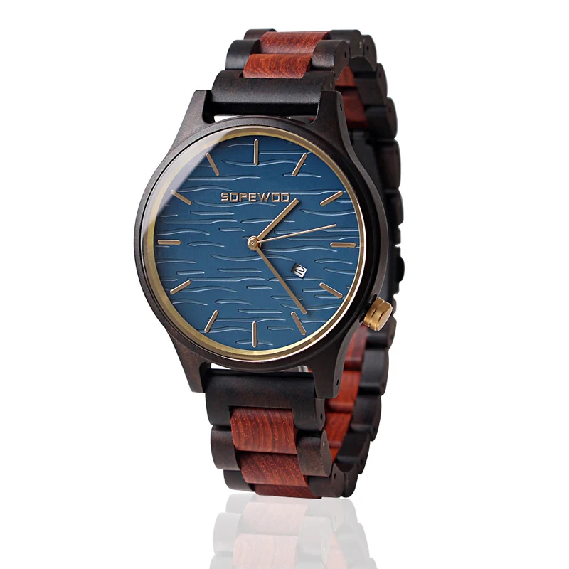 SOPEWOD Quality Luxury Branded Logo Mens Wood Watch Custom Watches Oem Bamboo Japan Wholesale Wristwatch