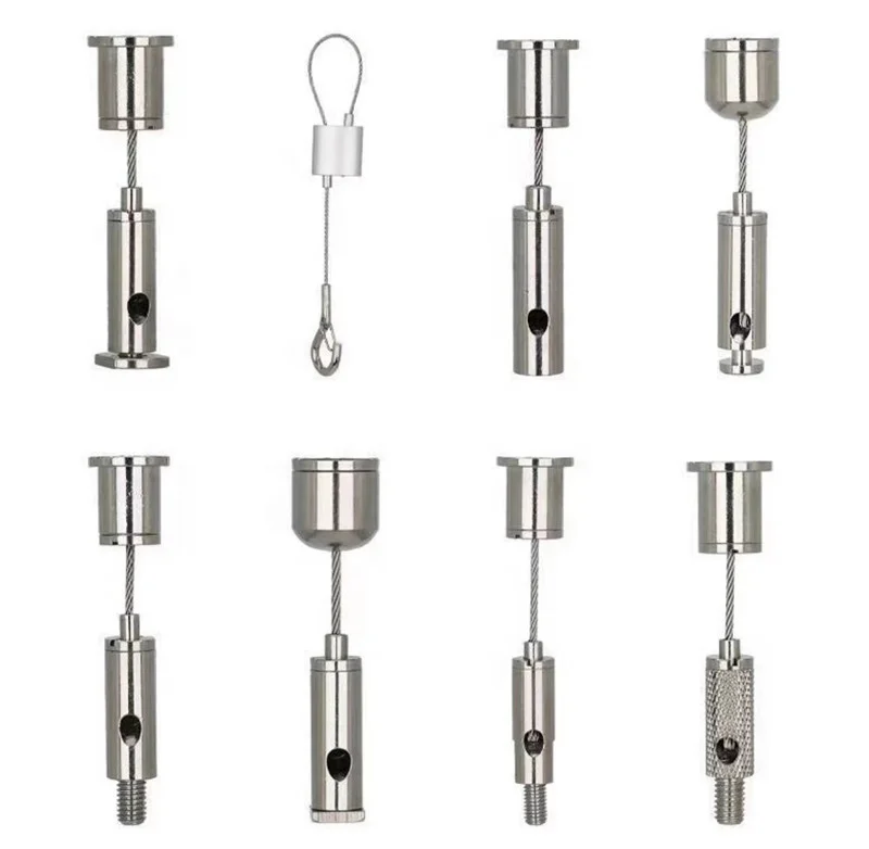 Wholesale  Automatic Hanging Fixed Hardware Snap Hook Stainless Steel Wire Rope Cable Gripper Plastic Lighting High Quality