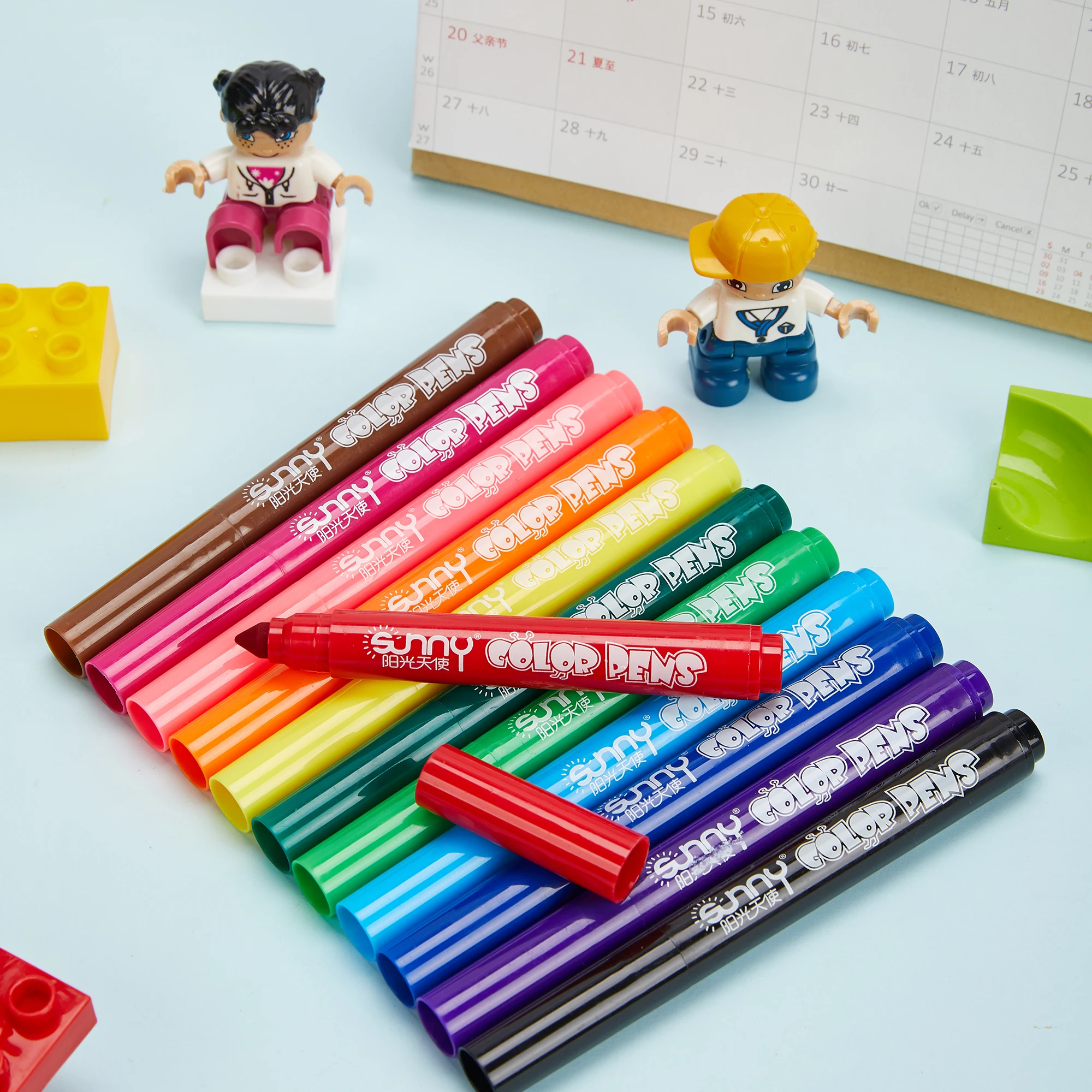 12 colors magic multi color pen set, 12 Warna Cat Air Larut dalam Air Spidol ;877-12  Colored Fine Point Markers Fineliner Drawi