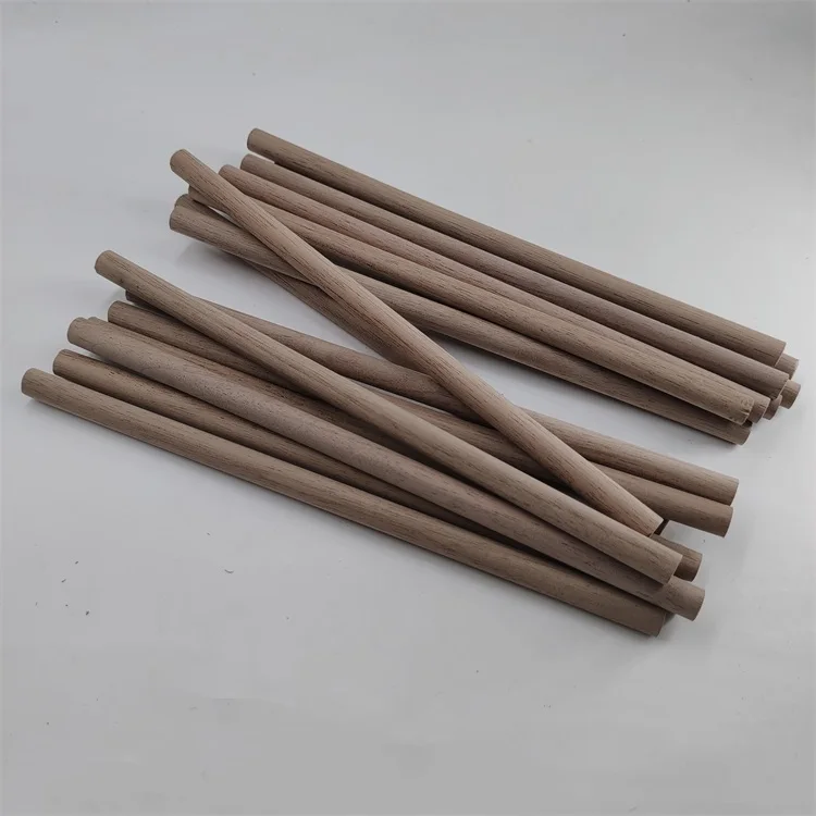 Dia 8mm long180mm black walnut wood round dowel solid wood sticks customized wooden sticks