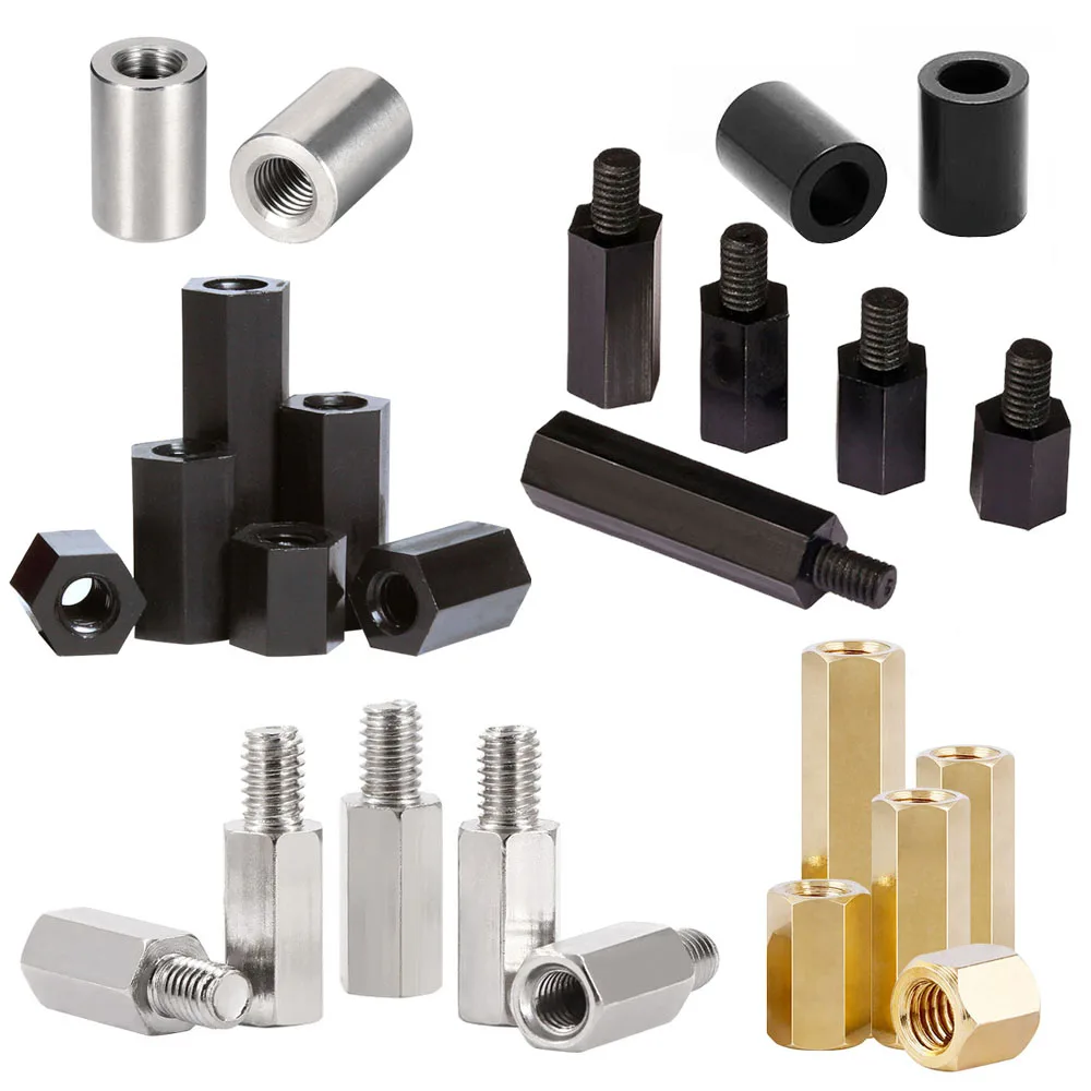 Custom m3 m4 15mm nylon tapped spacer m3x50 spacers stainless steel male female standoff spacer