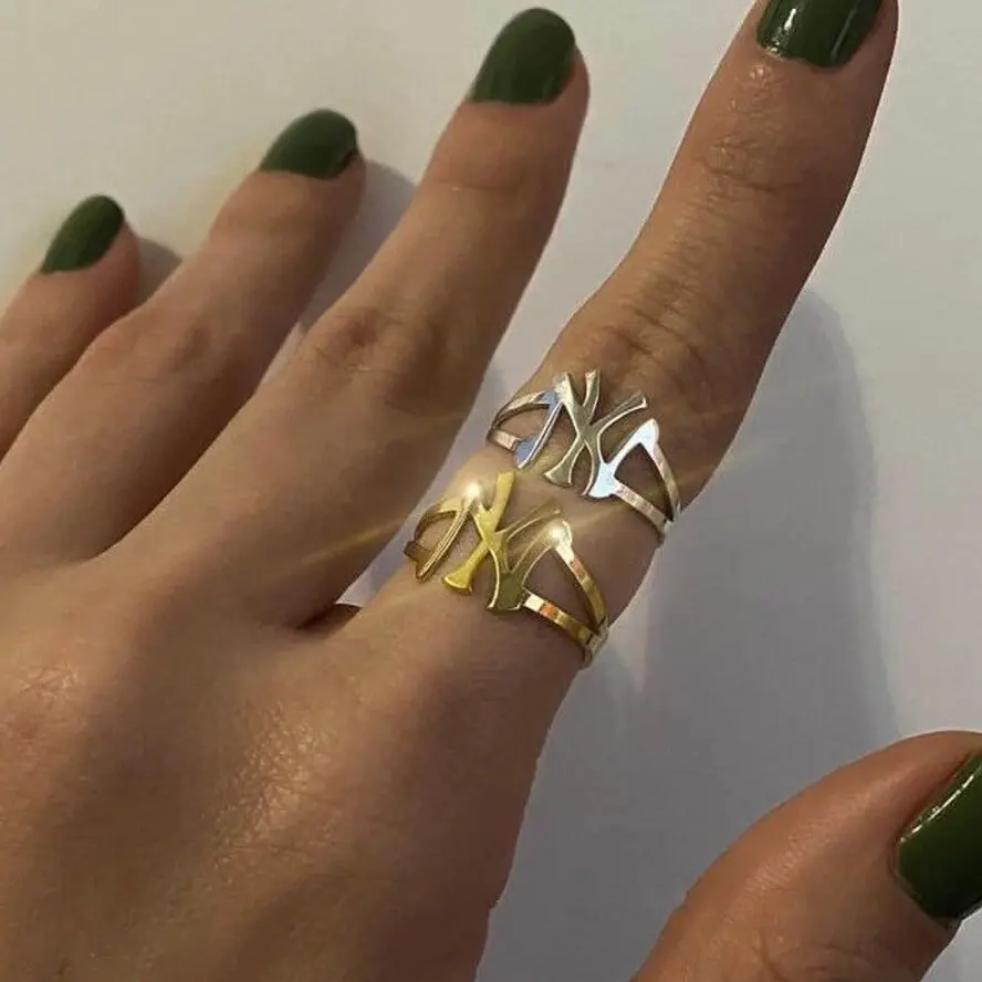 High Quality Wholesale Baseball Stainless Steel Custom Ring Tarnish Free 18k Gold Silver Sports Jewelry Baseball Lovers Rings