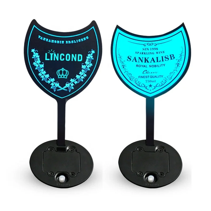 Manufacturer Private Label Wine Waterproof Grow In The Dark Champagne Label Led Bottle Sticker El Wine Label